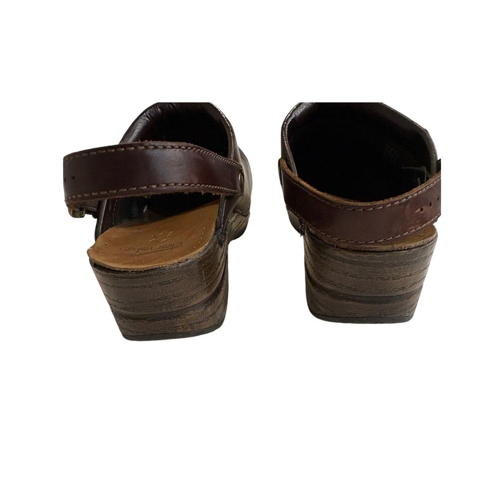 Dansko Leather Clogs Slip On Brown Womens 42 US 11-12 Adjustable Back Strap - Picture 12 of 14